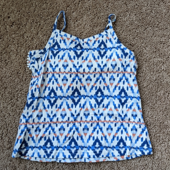 OshKosh Toddler Girl Blue Patterned Tank Top - Picture 2 of 4